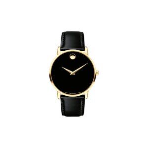 Movado Museum Classic Black Dial Calfskin Strap Men's Watch 0607271
